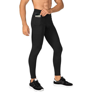 Leggings de sport pour hommes, pantalons de compression respirants pour la course à pied et la musculation, en nylon et élasthanne - Product Image 1