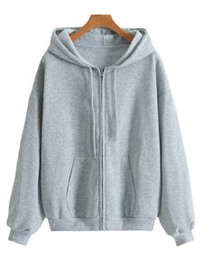 Sudadera con Capucha Extra Grande para Mujer, Tejida, con Estampado Otoñal e Invernal, con Cierre, Holgada, Estilo Urbano para Parejas - Product Image 6