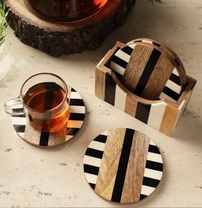 Designer Bone Inlay Table Coasters Luxury Handmade Decorative Accessories for Home Decor - Product Image 1