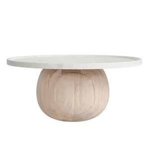 Solid Wooden Round Shape Handcrafted <b>White</b> Tray Style Top <b>White</b> Finish Long Lasting Easy Clean Luxury Living Room <b>Coffee</b> <b>Table</b> - Product Image 1
