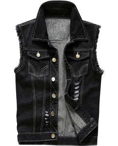 Chaleco Vaquero Transpirable de Diseño Único para Hombre, Estilo Casual sin Mangas, Ropa de Calle - Product Image 2