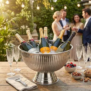 Heavy Duty Stainless Steel Punch Bowl Wholesale Party <b>Drink</b> Server Ice Wine <b>Cooler</b> Beverage Chiller Tub for Home Commercial Use - Product Image 5