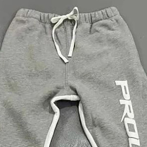 Pantalon de survêtement gris en coton pour homme, taille élastique avec cordon de serrage, rayures latérales, coupe large, décontracté, automne - Product Image 5