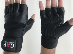 Gants de musculation en cuir pour hommes GAF, ajustables, respirants, antidérapants, avec sangle de maintien du poignet - Product Image 6