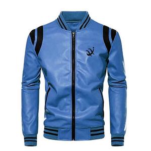 OEM Custom <b>Genuine</b> Leather Varsity Jacket for Men Casual Real Leather Motorbike Jacket With <b>Nylon</b> Shell - Product Image 3