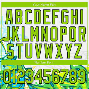 Nuevo diseño personalizado Graffiti patrón neón Verde Negro moda abstracto urbano Calle Arte 3D bombardero completo Snap Varsity chaqueta deportiva - Product Image 5