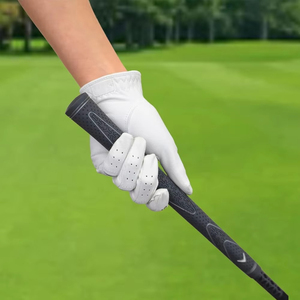 Guantes de golf blancos y naranjas de cuero Cabretta, antideslizantes, transpirables, unisex, modelo VV-GG-632 de Vantrex Industries - Product Image 3