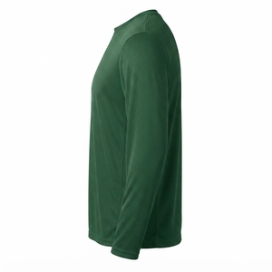 Chemise de pêche à manches longues pour hommes adultes UPF 50 100% polyester respirant à séchage rapide bleu marine uni protection solaire extérieure - Product Image 5