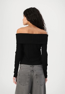 Haut de sport respirant en modal pour femme, coupe ajustée, à manches longues et épaules dénudées, avec logo personnalisé sur le devant, idéal pour le yoga et le fitness - Product Image 5
