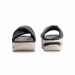 Pantoufles noires à imprimé animal PU0372 - Product Image 2