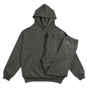 Mens Cotton Polyester Blend Tracksuit Slim Fit Leisurewear Two Piece Set Breathable Athletic Jogging Suit Navy Blue Size <b>Large</b> - Product Image 4