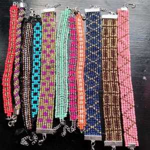 กำไลข้อมือลูกปัดทำมือ ลายหินสีดำเหลืองเงิน NOUSHAD HANDICRAFTS NH-696 รับรองโดย IGI จากอุตรพัฒนา - Product Image 5