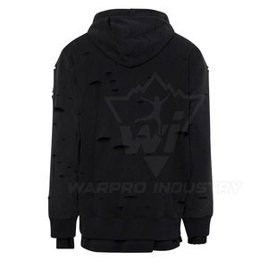 OEM <b>Men</b> Distressed Hoodies Heavy Cotton Hooded <b>Pullover</b> Street Fashion Apparel Custom Production - Product Image 2