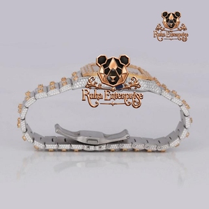 Montre de luxe pour homme en moissanite et diamants, boîtier en acier inoxydable, entièrement sertie de pierres, montre de mode haut de gamme - Product Image 4