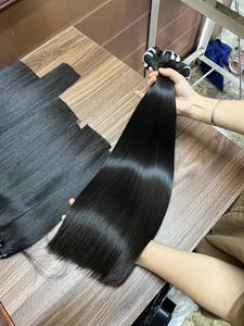 Super doble dibujado pelo vietnamita hueso recto extensiones de cabello humano 100% cabello crudo Vietnam - Product Image 5