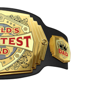 Custom World's Greatest Dad Championship Belt with Personalized Text & Design Gold and Black Premium Belt for Special Gifts - Product Image 3