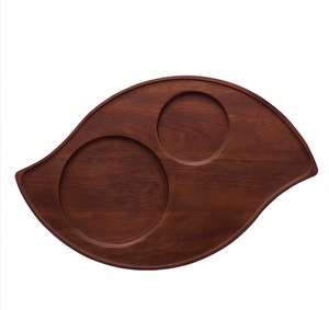 Plateau en bois fait main, forme irrégulière, style Wabi Sabi, assiettes et plats, assiette plate, design en bois naturel pour la cuisine - Product Image 1