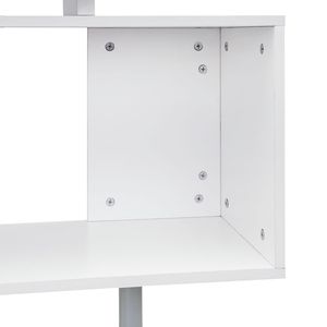 Scrivania angolare moderna a L da 55 pollici per ufficio domestico, girevole a 360 gradi, con scaffali a 3 livelli e libreria integrata - Product Image 4