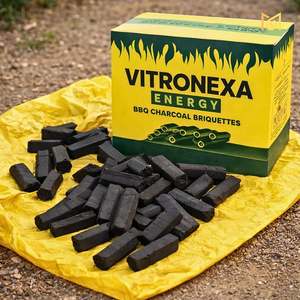 Briquetas de Carbón Vegetal Negro Hexagonales Premium, Alto Contenido de Carbono Fijo, Combustible para Barbacoa de Larga Duración - Product Image 1
