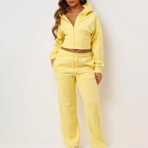 New <b>Top</b> Trending Oversized Sweatsuits For Women Breathable Winter Eco-Friendly Casual Cotton Made Cropped Oversized <b>Sweat</b> Suit - Product Image 2