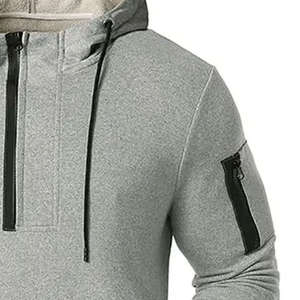 Sweat-shirt court à capuche zippé respirant et écologique pour femme, en coton épais sans cordon, idéal automne-hiver - Product Image 5
