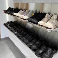 Multifunctionele wandplank van roestvrij staal voor keuken, woonkamer, sieraden, schoenen, tassen, kleding, gereedschap en opbergruimte