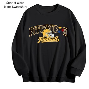 <b>Mens</b> <b>Crewneck</b> <b>Sweatshirt</b> Casual Long Sleeve 100% Cotton Quick Dry Pullover Graphic Print - Product Image 2