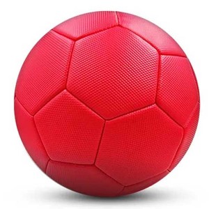 Ballon de football écologique léger, rayures vertes et rouges, design à panneaux blancs, durable, pour usage sportif extérieur, entraînement et matchs - Product Image 4