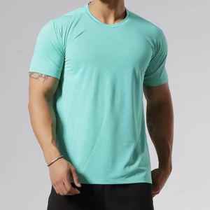Col arrondi sport taille blanc t-shirt uni sport t-shirt à manches courtes été t-shirts haute qualité séchage rapide Fitness t-shirt - Product Image 5