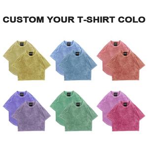 Nueva Llegada, Camisetas Cortas Personalizadas de Estilo Retro Urbano Vintage, Lavadas con Ácido, de Alta Calidad - Product Image 5