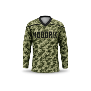 Maillots de hockey sur glace personnalisés, impression par sublimation intégrale, avec logos en appliqué sergé et tissu mesh athlétique à séchage rapide - Product Image 3