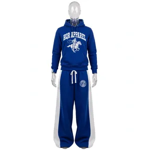Fashion Printed Eco-friendly 100% Cotton Heavyweight <b>Men</b> Winter Sweatsuit <b>Thermal</b> Hoodie Jogging Suit Full Zipper Tracksuit - Product Image 2