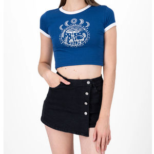 Trendy Style Women's 100% Cotton <b>Crop</b> <b>Tops</b> T Shirts Latest Design High Quality Wholesale Low Price Cropped T-Shirts - Product Image 1
