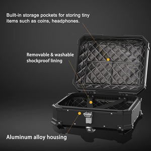 Baúl de Motocicleta Impermeable de Aleación de Aluminio de 25L, Caja de Almacenamiento <span class=keywords><strong>para</strong></span> Motocicleta, Baúl Trasero Superior <span class=keywords><strong>para</strong></span> Motocicleta - Product Image 2
