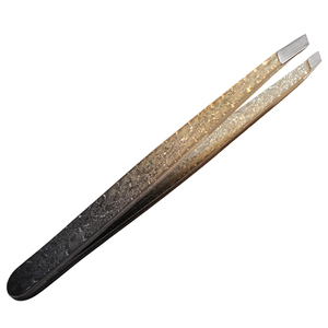 Nouvelles pinces à sourcils colorées en acier inoxydable pour l'épilation fine, outils de maquillage, dégradé noir et or - Product Image 1