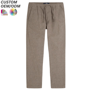 Pantalones Casuales de Verano para Hombre, Ligeros, Transpirables, de Cintura Media, de Ramio y Algodón, con Cierre de Cordón y Múltiples Bolsillos - Product Image 6