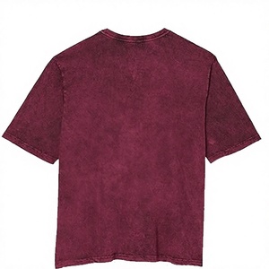 T-shirt lavé à l'acide personnalisé en gros pour hommes de grande taille 100% coton tricoté conception unie vierge - Product Image 1