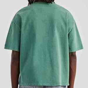 เสื้อยืดคอกลมโอเวอร์ไซส์ผู้ชาย ผ้าฝ้าย แขนปกติ สไตล์ลำลอง สตรีทแวร์ ถักนิตติ้ง 150 กรัม ทรงหลวม - Product Image 2