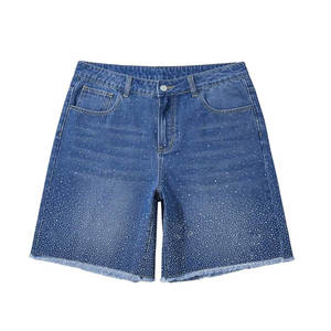 Shorts d'été personnalisés en gros pour hommes, style streetwear, avec strass, décontractés, mode, brillants, confortables, ajustement parfait, approvisionnement en vrac - Product Image 1