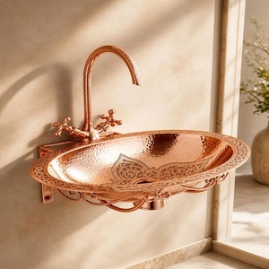 Évier en cuivre massif avec cuve profonde et design artisanal intemporel – Achetez directement auprès du fournisseur - Product Image 4
