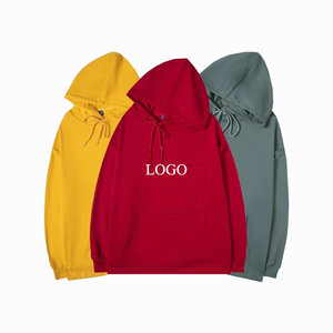 Sweat-shirts à capuche épais en molleton lourd pour hommes, coupe oversize, avec logo personnalisé, pour l'automne, motif uni - Product Image 1