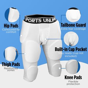 Protector de Fútbol Americano Integrado de 7 Piezas para Hombre, Protectores de Fútbol Americano con Almohadillas - Product Image 5