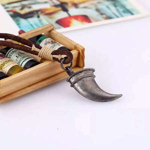 Vintage Alloy Claw Pendant <b>Necklace</b> for Men & <b>Boys</b> with Adjustable Pure Leather Cord - Product Image 6
