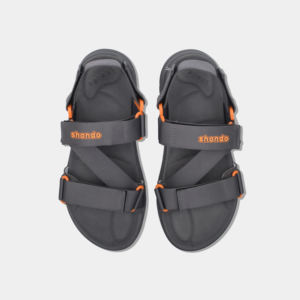 Sandalias Unisex SHONDO Casuales Color Gris Oscuro, Parte Superior Ligera, Punta Abierta, con Correa Extraíble, Logotipo Serigrafiado - Product Image 4