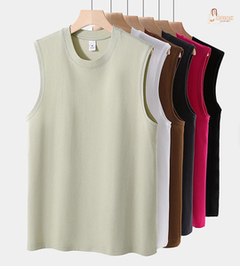 Débardeurs de basket-ball respirants en coton 100% à manches courtes pour hommes, pour le sport et les loisirs d'été - Product Image 1