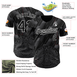 Maillots de baseball pour hommes imprimés 100% polyester, grandes tailles disponibles, personnalisables, haute qualité, séchage rapide, anti-UV - Product Image 2