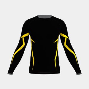 Rashguard à manches courtes MMA BJJ pour hommes, haut de compression, séchage rapide, évacuation de l'humidité, vêtements d'entraînement, tendance Europe USA - Product Image 1