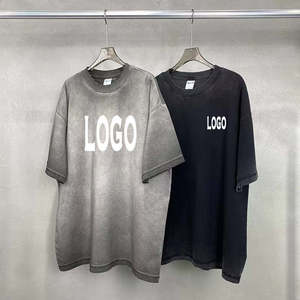 T-shirts délavés à l'acide en polyester/coton, décontractés, à manches courtes, légers, très demandés - Product Image 3