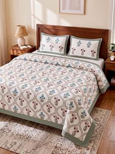 Sábanas King Size Hechas a Mano en India, 2 Fundas de Almohada Reversibles, Tela Suave Estampada, Decoración para el Hogar, Precio al por Mayor - Product Image 5