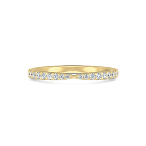 Nouvelle bague de fiançailles classique et délicate en or massif 14 carats avec diamant de laboratoire rond, sertie pavé, style raffiné et durable - Product Image 1